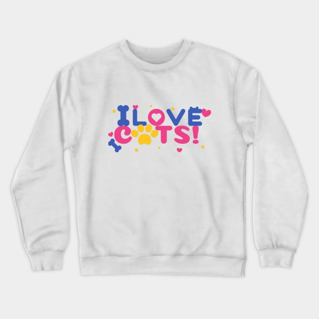 I Heart Cats I Love Cats Cats Lover Crewneck Sweatshirt by ✪Your New Fashion✪